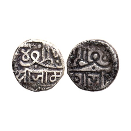 Nawanagar, Silver Kori, 4.68gm, Vibhaji, Error, Brockage, nice, deep and complete Lakhi im