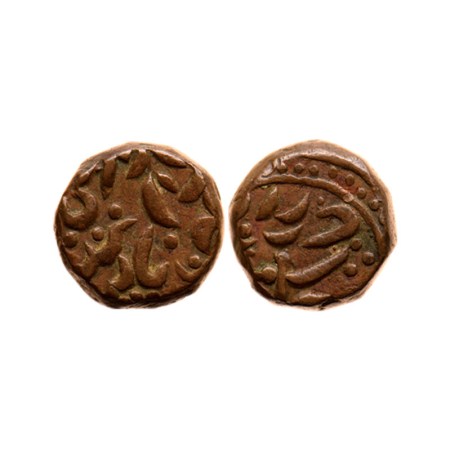 Sirohi, Copper 1/4 Anna, 10.91gm, Sheo Singh (VS 1873-1919, 1816-1862 AD), dagger on obv. 