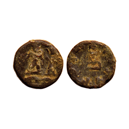 Bodhi Dynasty, Virabodhisa, Tripuri Region, Lead Unit, 1.71gm, Obv: Human figure standing 