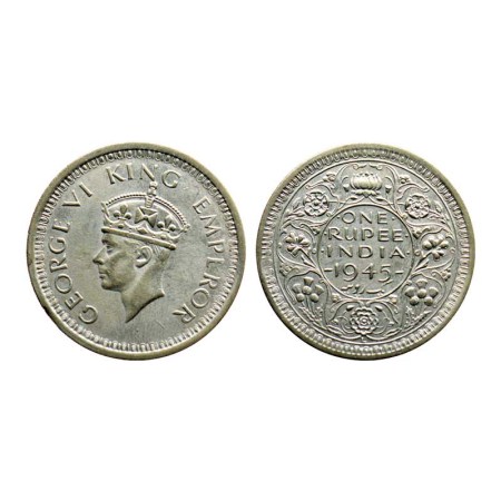 George VI, Half Silver Rupee, 1945/Lahore Mint, Large 5, Unlisted In Pridmore. Extra Fine 