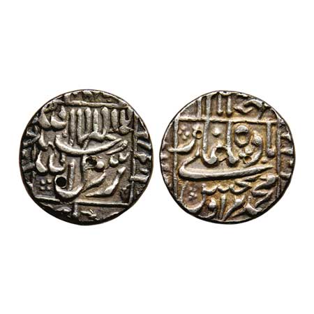 Murad Bakhsh, Silver ½ Rupee, 5.71gm, Surat Mint, AH 1068, test marks. KM 270.1. Extra Fin