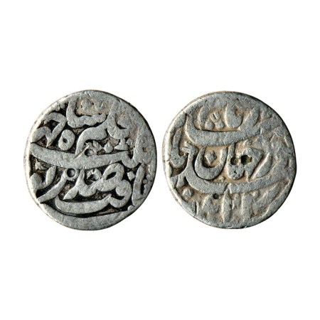 Jahangir with Noor Jahan Begum, Silver Rupee, 11.28gm, Patna Mint, Poetic Couplet, Obv: Ba