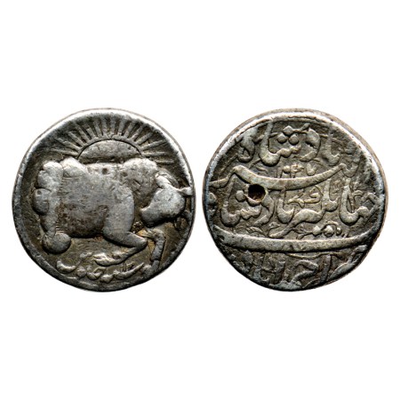 Jahangir, Silver Zodiac Rupee, 11.30gm, Ahmadabad Mint, Tauras sign, AH 1027/13, Obv: A bu