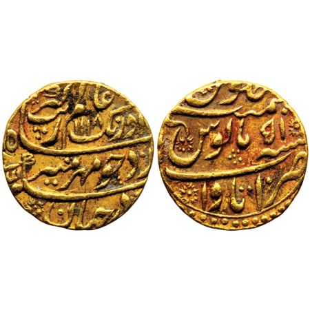 Aurangzeb, Gold Mohur, 10.90gm, Itawa Mint, AH 1118 / RY 51. KM 315.22. uncleaned with mud