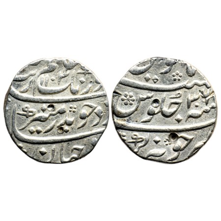 Aurangzeb, Silver Rupee, 11.54gm, Junagadh Mint, AH 1104 / RY 36. KM 300.43. test marks, V