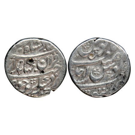 Jahandar Shah, Silver Rupee, 11.33gm, Tatta, Sahib Qiran Type, AH (112)4/Ry Ahad (1). KM 3