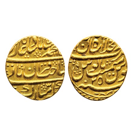 Muhammad Shah, Gold Oval Mohur, 10.85gm, Shahjahanabad Dar ul khilafat Mint, AH 11XX / RY 