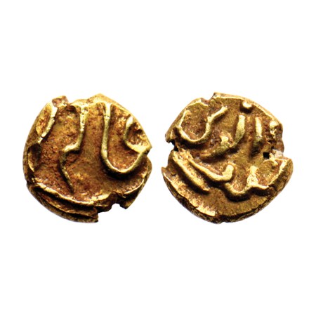 Alamgir II (AH 1167-1173 / 1754-1759 AD), Gold Fanam, 0.37gm, Guti Mint, undated with unde