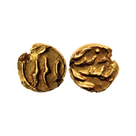 Alamgir II, Gold Fanam, 0.37gm, Guti Mint, undated with undeciphered script below the word