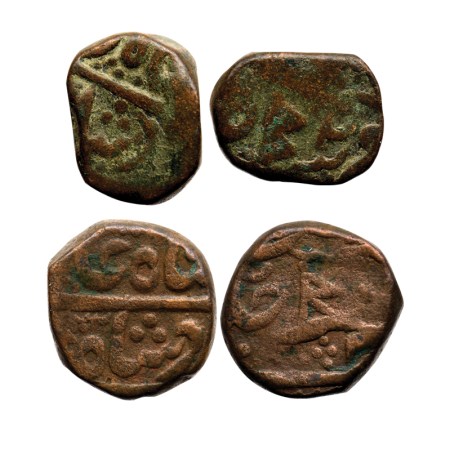 Nagpur Bhonslas, Copper Paisa(2), in the name of Shah Alam II, Flag with Ry 25, 17.32 gm, 