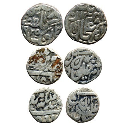 Tonk, Set of Rupee, 1/2, 1/4 (3), Muhammad Ali Khan & Muhammad Ibrahim Ali Khan, Tonk Mint