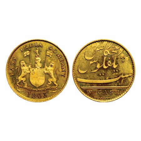 Madras Presidency, Gold Gilt Proof, 3.16gm, (1803-1808 AD Issue), 1803 AD, stuck at Soho M