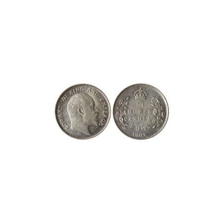 Edward VII, Silver 1/4 Rupee, 1907, Calcutta Mint. F.Prid.436. Unc, Scarce.