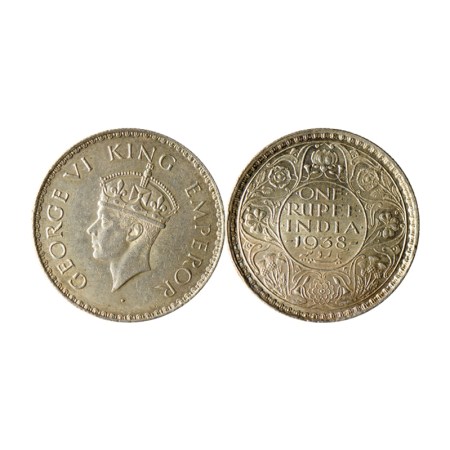 George VI, Silver Rupee, 1938, Bombay Mint, type II. F.Prid. 233. About Extra Fine +, Scar