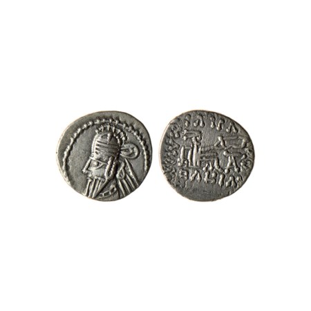 Indo-Parthian, Artabanus V, Silver Drachm, 3.47gm, Obv: Head of artabanus facing to left, 