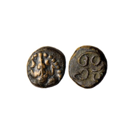 Madurai Nayaks, Copper Kasu, 3gm, Obv: Ganesha seated holding arms on both hand, Rev: Tami