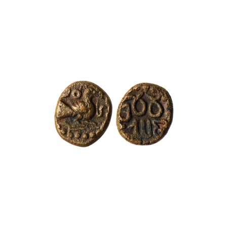Madurai Nayaks, Copper Kasu, 3.00gm, Obv: Peacock facing right holding Snake in the beak, 