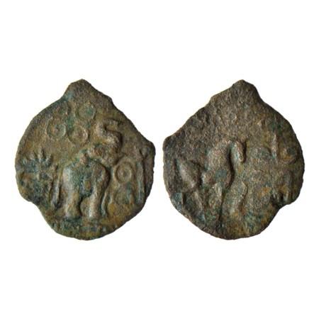 City State Issue, Suktimati, Cast Copper, 3.30gm, Obv: Elephant walking to right with trun