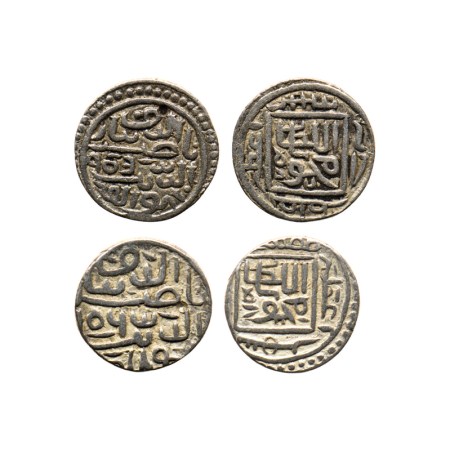 Gujarat Sultanate, Silver 1/2 Tanka(2), 4.14/4.24gm, (80 rati standard), Nasir Al Din Mahm