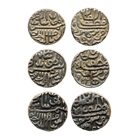 Gujarat Sultanate, Silver Tanka (3), 7.15-18gm, (64 rati standard), Shams Al Din Muzaffar 