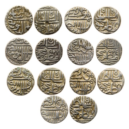 Gujarat Sultanate, Silver Tanka (7), (64 rati standard), Shams Al Din Muzaffar II, Mintles
