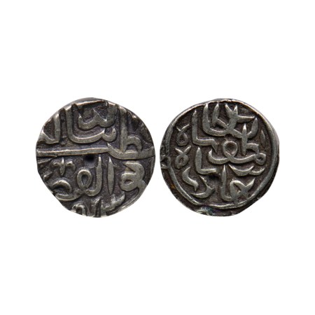 Gujarat Sultanate, Silver Tanka, 6.99gm, (64 rati standard), Qutb Al Din Bahadur, Mintless