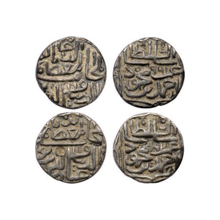 Gujarat Sultanate, Silver 1/2 Tanka (2), 5.46-39gm, (96 rati standard), Ghiyath Al Din Ahm