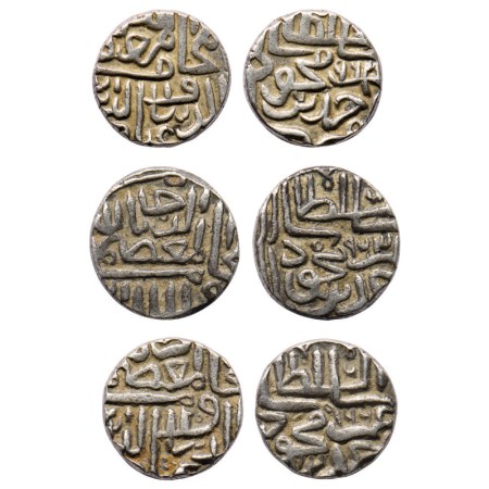Gujarat Sultanate, Silver Tanka (3), 7.22-25gm, (64 rati standard), Ghiyath Al Din Ahmad I