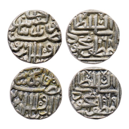 Gujarat Sultanate, Silver Tanka (2), 7.08gm, (64 rati standard), Shams Al Din Muzaffar III