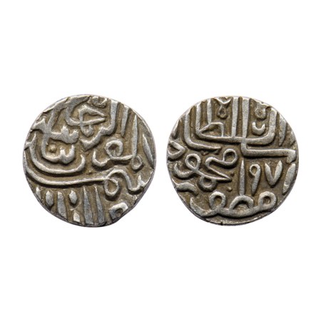 Gujarat Sultanate, Silver Tanka, 8.93gm (heavy), (80 rati standard),Shams Al Din Muzaffar 