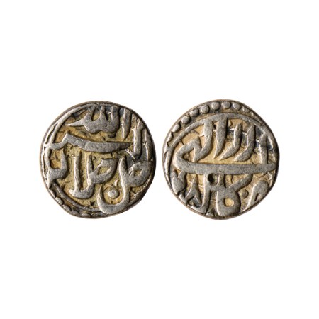 Akbar, Silver 1/2 Rupee, 5.64gm, Kabul Mint, RY 48, Ilahi month 'Azar'. KM 66.2. Test Mark