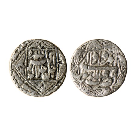 Akbar, Silver Rupee, 11.32gm, Lahore Mint, Ilahi Type, Month Amardad / 49, with quatrefoil