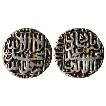 Akbar, Silver Rupee, 11.27gm, Patna Mint, AH 98X, Kalima type with Khalad allah legend in 