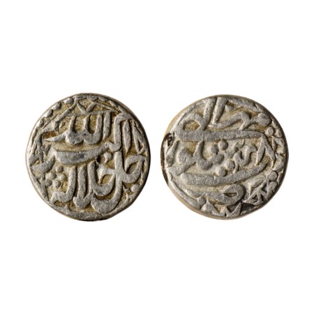Akbar, Silver Rupee, 11.26gm, Sitapur Mint, Ilahi 48, Month 'Mihr', KM 93.181. Test mark, 