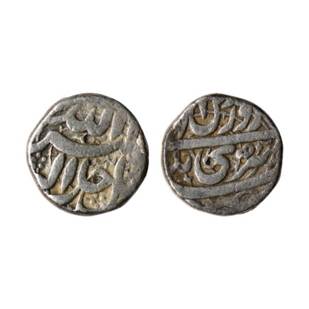 Akbar, Silver Rupee, 11.19gm, Srinagar Mint, Ilahi 50, month 'Farwardin'. KM 93.15. About 