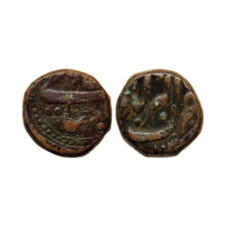 Shah Jahan I, Copper Dam, 20.61gm, Akbarabad Mint, AH 104X, complete mint on top, KM Unlis