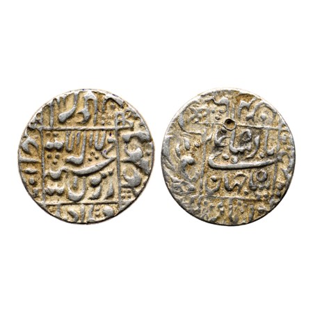 Shah Jahan I, Silver Rupee, 10.50gm, Junagadh Mint, AH 106X / RY unseen, legends in square