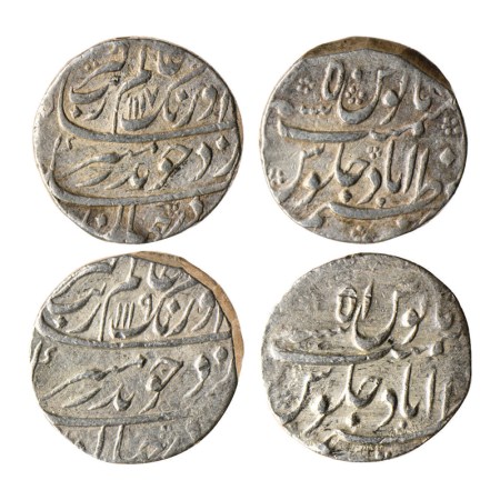 Aurangzeb, Silver Rupee (2), Azimabad Mint, AH 1117 / RY 50, AH 1119 / RY 51. KM 300.16. V