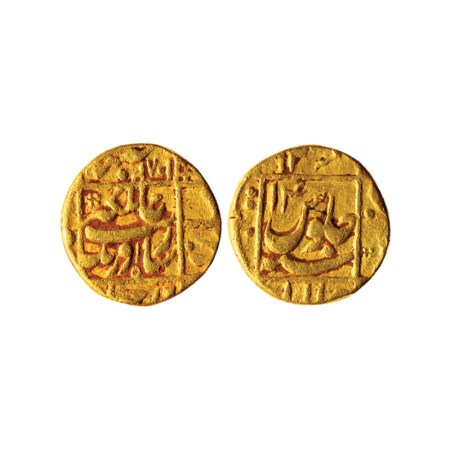 Aurangzeb, Gold Mohur, 10.77gm, Jahangirnagar Mint, legends in square type area, AH 1082 /