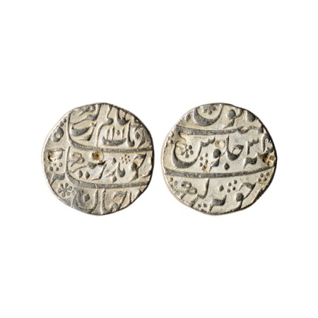 Aurangzeb, Silver Rupee, 11.57gm, Junagadh Mint, AH 1101 / RY 34. KM 300.43. Test marks, A