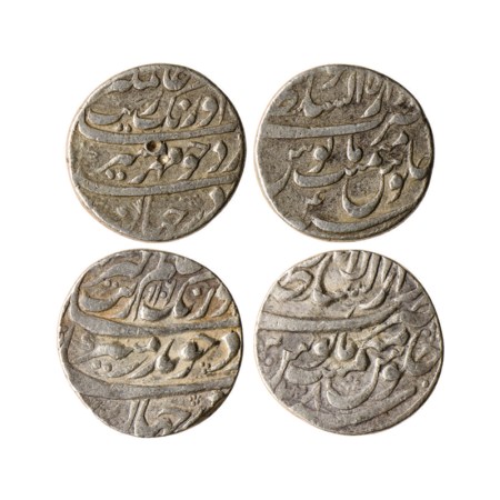 Aurangzeb, Silver Rupee (2), Lahore Dar us Sultanat Mint, AH 1106 / RY 38, large flan with