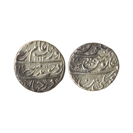 Aurangzeb, Silver Rupee, 11.37gm, Macchlipattan Mint, AH 1112 / RY X4, with ornamental flo
