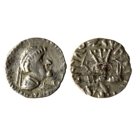 Indo-Greek, Starto II, Silver Drachms, 2.27gm, Obv: Diademed bust of old king facing to ri