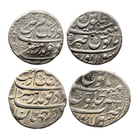 Aurangzeb, Silver Rupee (2), 11.31/11.38gm, Sholapur Mint, AH 1085 / RY 1X., AH 1097 / RY 
