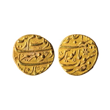 Aurangzeb, Gold Mohur, 10.96gm, Surat Mint, AH Unseen/ RY 1(4). KM 315.45. Very Fine, Rare