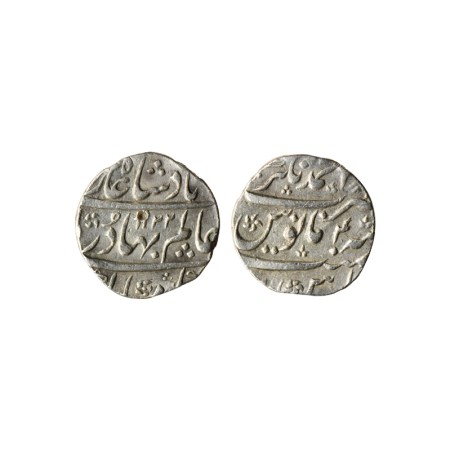 Shah Alam Bahadur, Silver Rupee, 11.32gm, Ahmadnagar Mint, AH 1122 / RY 4. KM 348.2. Test 