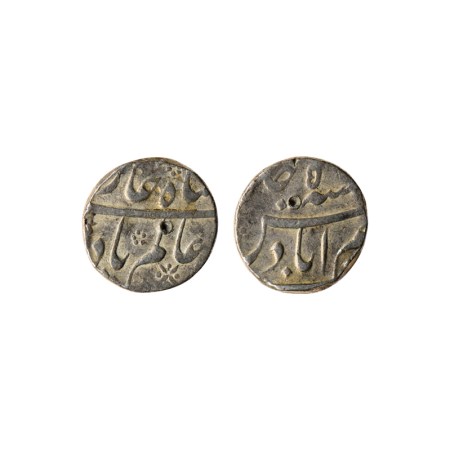 Shah Alam Bahadur, Silver Rupee, 11.38gm, Karimabad Mint, RY 5. KM 347.11. Test mark, Abou