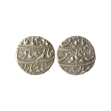 Shah Alam Bahadur, Silver Rupee, 11.42gm, Kashmir Mint, RY 2. KM 348.24. Small flan. Test 