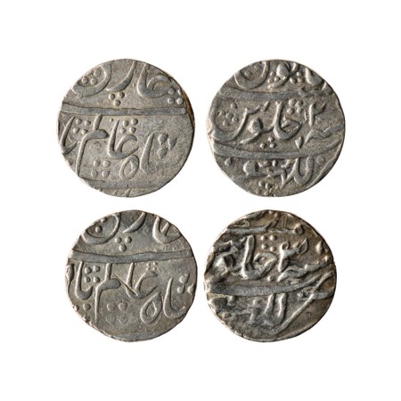 Shah Alam Bahadur, Silver Rupee (2), Lakhnau Mint, RY 2, RY 3. KM 347.14. Very Fine, Scarc