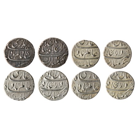 Shah Alam Bahadur, Silver Rupee (3), Shahjahanabad Dar ul Khilafat Mint, AH 1119 / RY Ahad